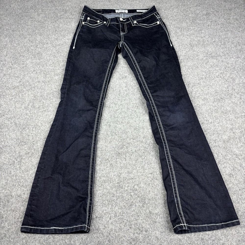 Daytrip Lynx Bootcut Jeans Women's 27 Long Dark Wash 28x32 Stretch Blue Denim